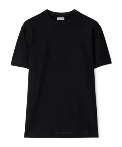 BURBERRY BURBERRY LOGO EMBROIDERED CREWNECK T-SHIRT