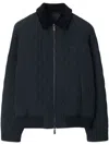Burberry Logo-embroidered Padded Jacket In Blue