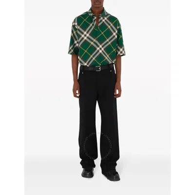 Burberry Check Wool Short Sleeve Shirt In Multicolor