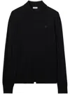 Burberry Logo-embroidered Polo Shirt In Black