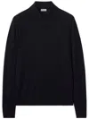 Burberry Logo-embroidered Polo Shirt In Blue
