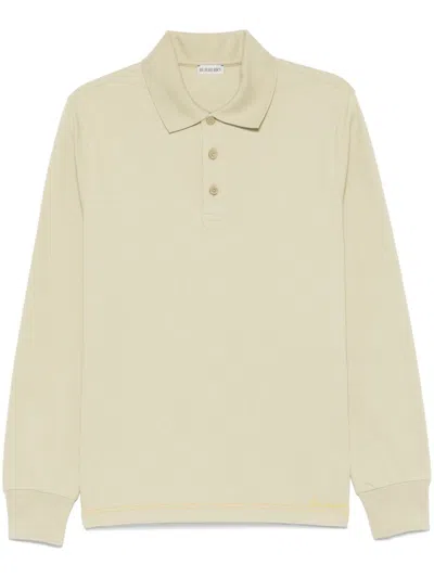 Burberry Logo-embroidered Polo Shirt In Nude