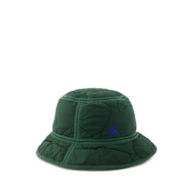 Burberry Logo Embroidered Quilted Bucket Hat In Khaki