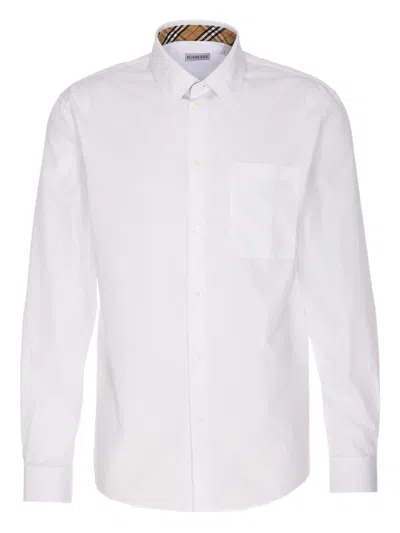 Burberry Logo-embroidered Shirt In White