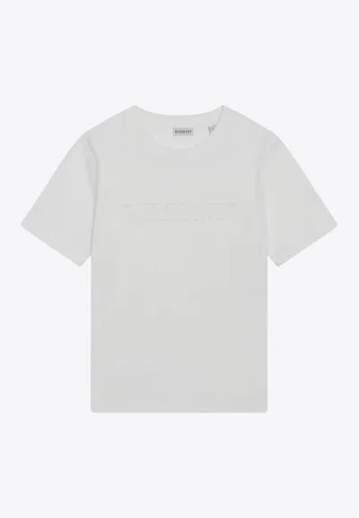 Burberry Logo-embroidered Short-sleeved T-shirt In Brown