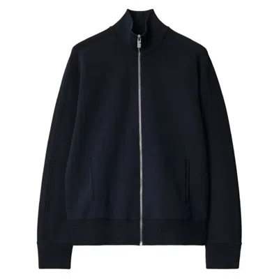 Burberry Logo Embroidered Sport Jacket In Blue