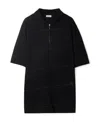 Burberry Striped Logo Embroidered Polo Shirt In Black