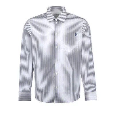 Burberry Logo Embroidered Striped Shirt
