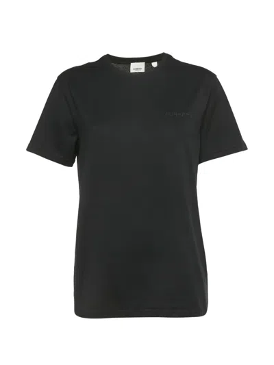 Pre-owned Burberry Logo-embroidered T-shirt In Black