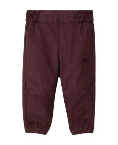 Burberry Logo-embroidered Twill Track Pants In Red