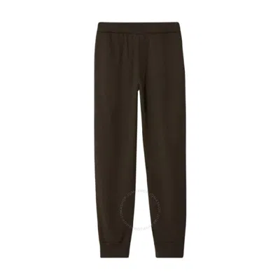 BURBERRY BURBERRY LOGO EMBROIDERED WOOL TROUSERS