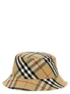 BURBERRY BURBERRY LOGO EMBROIDERY CHECK BUCKET HAT