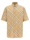 Burberry Logo Embroidery Check Shirt In Brown