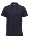 Burberry Embroidered Logo Polo Shirt In Blue