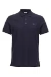 Burberry Embroidered Logo Polo Shirt In Blue