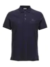 Burberry Embroidered Logo Polo Shirt In Blue