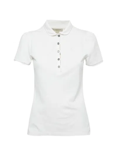 Pre-owned Burberry Logo-embroidery Polo Shirt In White