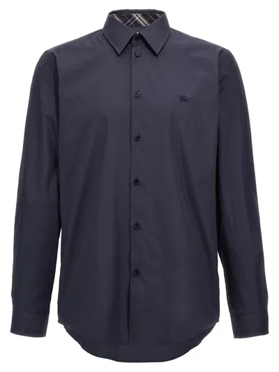 Burberry Logo Embroidery Shirt In Black