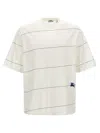 BURBERRY LOGO EMBROIDERY STRIPED T-SHIRT
