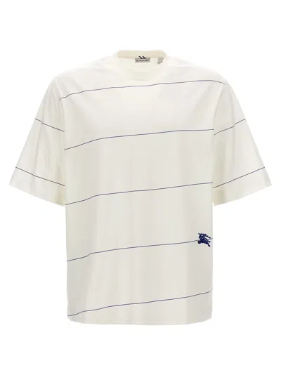 BURBERRY LOGO EMBROIDERY STRIPED T-SHIRT