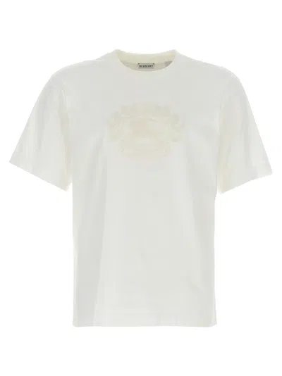 Burberry Logo Embroidery T-shirt In White