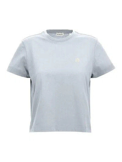 Tシャツ・カットソー BURBERRY Logo embroidery t-shirt Light Blue 8097946 Burberry Light Blue Logo Embroidery T-shirt | ModeSens