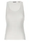 BURBERRY LOGO EMBROIDERY TANK TOP TOPS WHITE