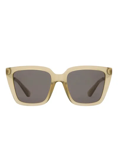 Burberry Logo-engraved Oversize-frame Sunglasses In Metallic