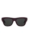Burberry Logo-engraved Square-frame Sunglasses In Red