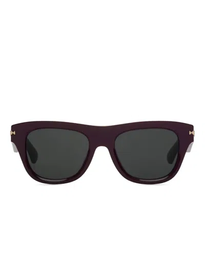 Burberry Logo-engraved Square-frame Sunglasses In Red