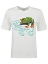 Burberry Graphic Printed Crewneck Cotton T-shirt In Salt