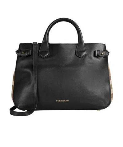 Burberry Logo Handbag In Black