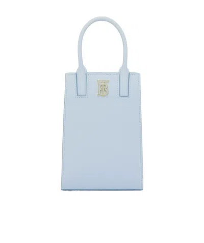 Burberry Logo Handbag In Blue
