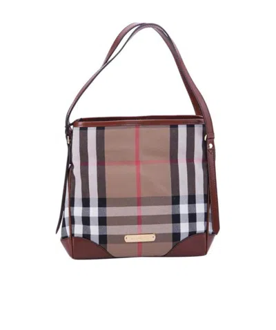 Burberry Logo Handbag In Brown