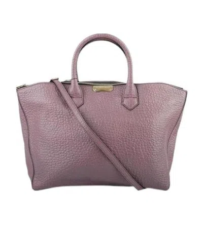 Burberry Logo Handbag In Purple