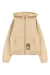 Burberry Light Beige Zipped Sweatshirt In Brown