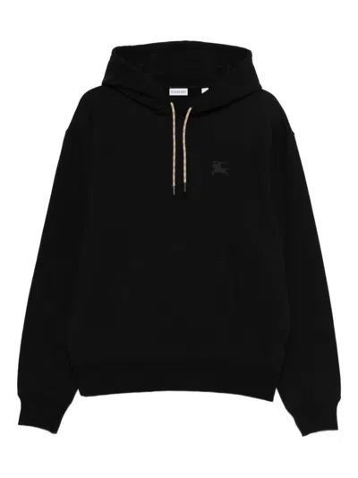 Burberry Logo Hoodie In Black