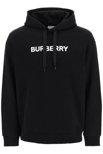 Burberry Black Logo-print Cotton Hoodie