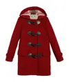 Burberry Logo Horn Buckle Coat In Red