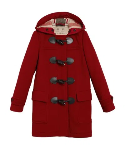 Burberry Logo Horn Buckle Coat In Red