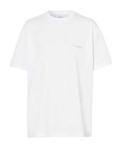 Burberry Logo Hot-stamped T-shirt In White