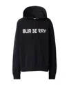 Burberry Organic Cotton Sweatshirt With Frontal Logo In Black