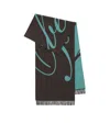 Burberry Logo Wool Silk Scarf In Black