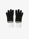 BURBERRY Logo Intarsia Two-tone Cashmere Gloves