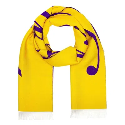 Burberry Logo Jacquard Football Scarf In Yellow