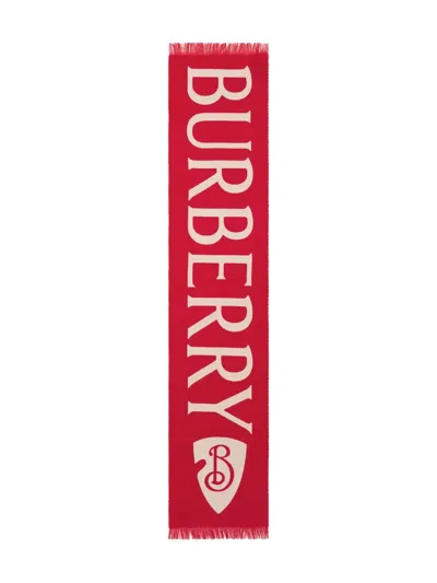 Burberry Logo-jacquard Scarf In Red