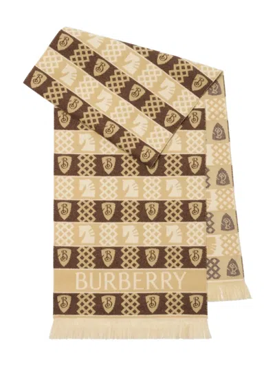 Burberry Logo-jacquard Scarf In Neutral