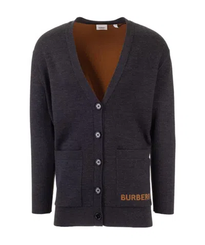 Burberry Logo Jacquard Technical Cardigan In Animal Print