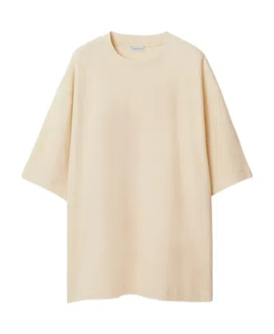 Burberry Logo-jacquard Towelling-finish T-shirt In Nude