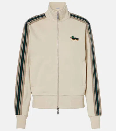 Burberry Logo-embroidered Side-stripe Jacket In Neutral